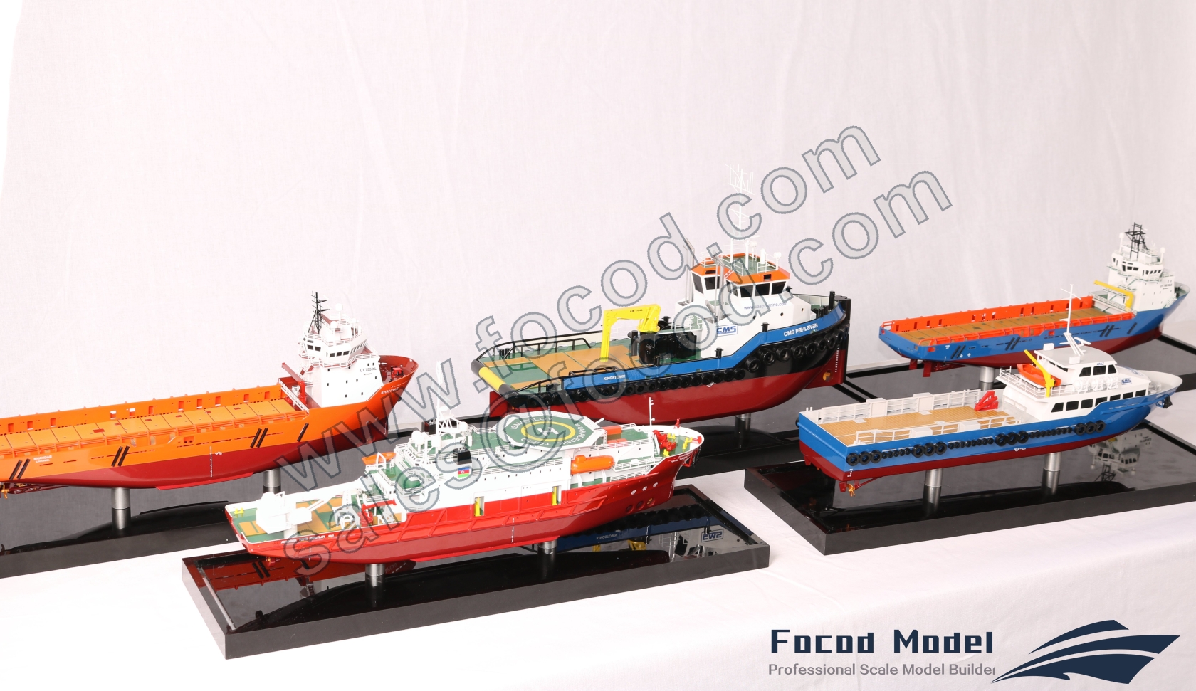 customized model of five 40cm ship models